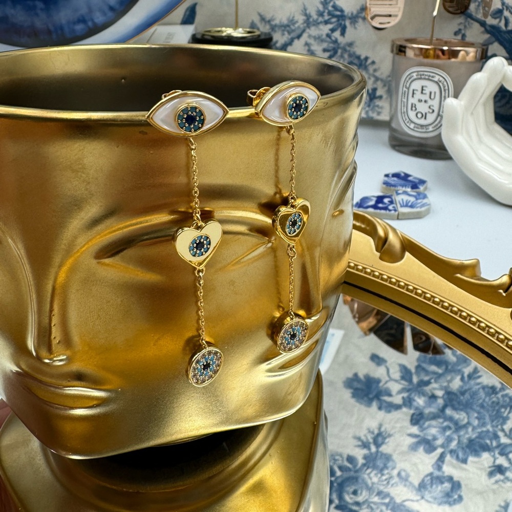 🆕 KATE SPADE 🧿 NWT Evil Eye Linear Earrings